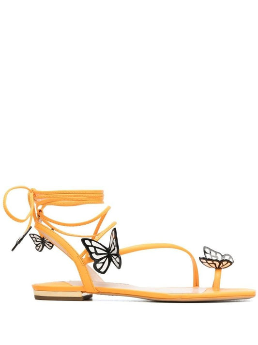 Orange Vanessa Butterfly Leather Sandals