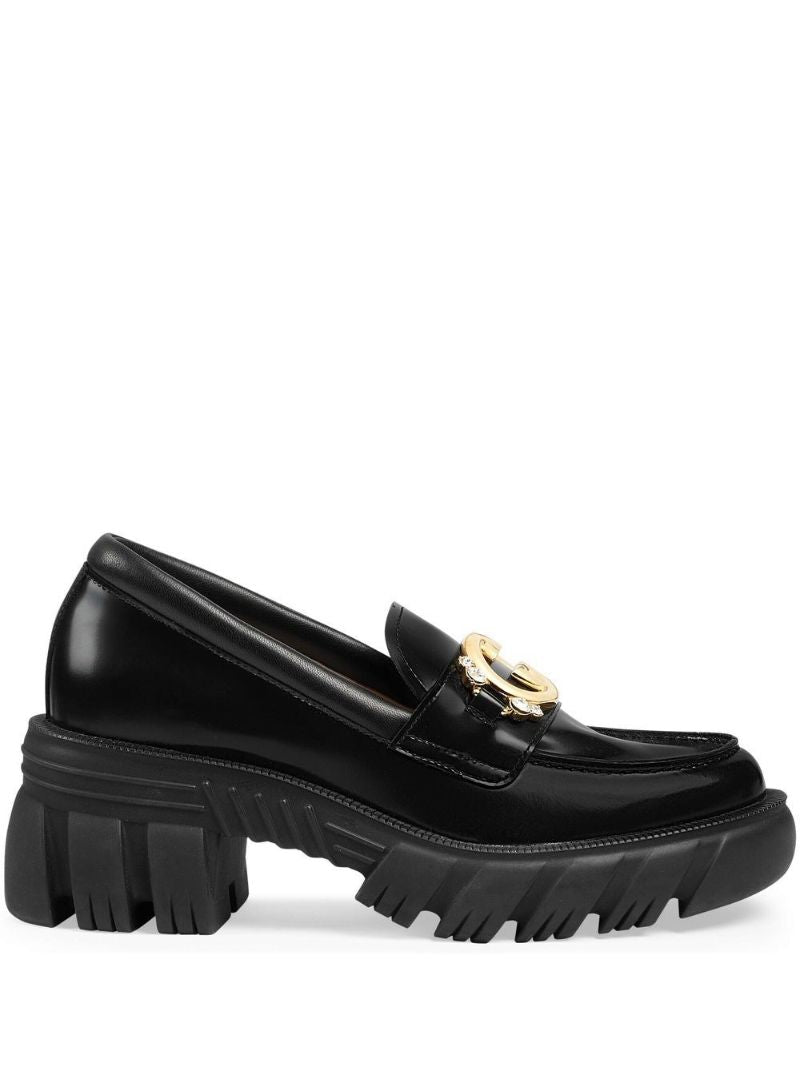 Black Romance Chunky Logo Loafers