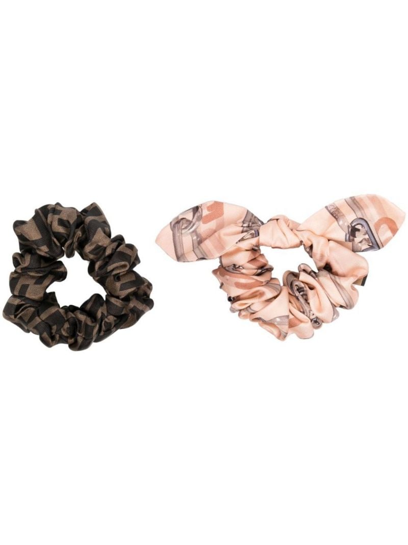 Brown and Pink Elasticated Hair Band Set