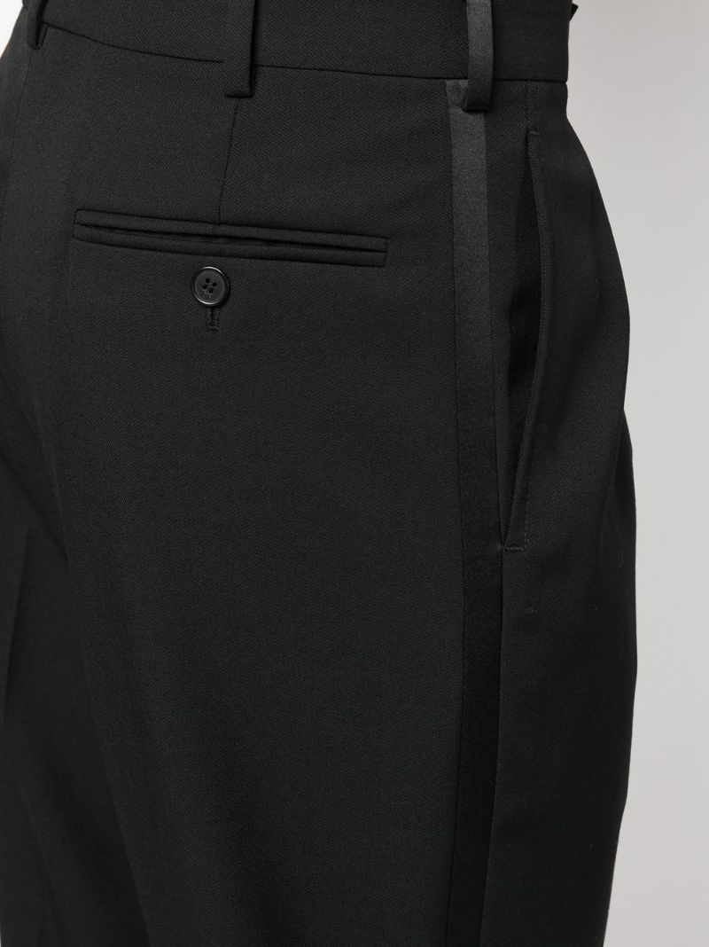 Black Straight-leg Wool Trousers