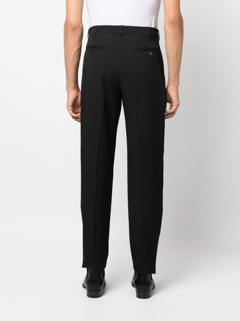 Black Straight-leg Wool Trousers