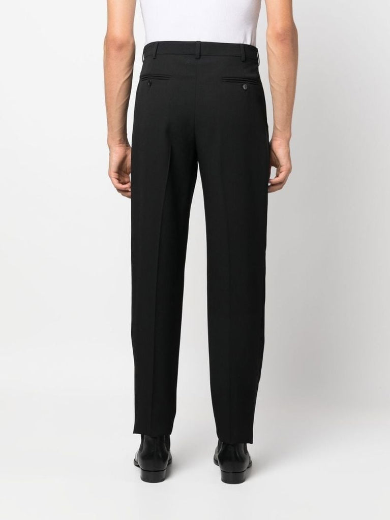 Black Straight-leg Wool Trousers