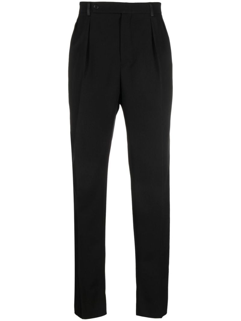 Black Straight-leg Wool Trousers
