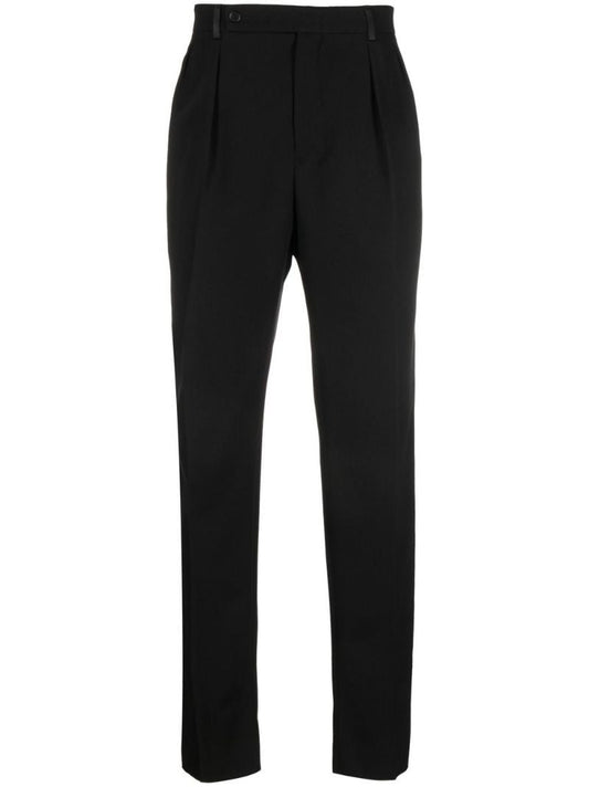 Black Straight-leg Wool Trousers