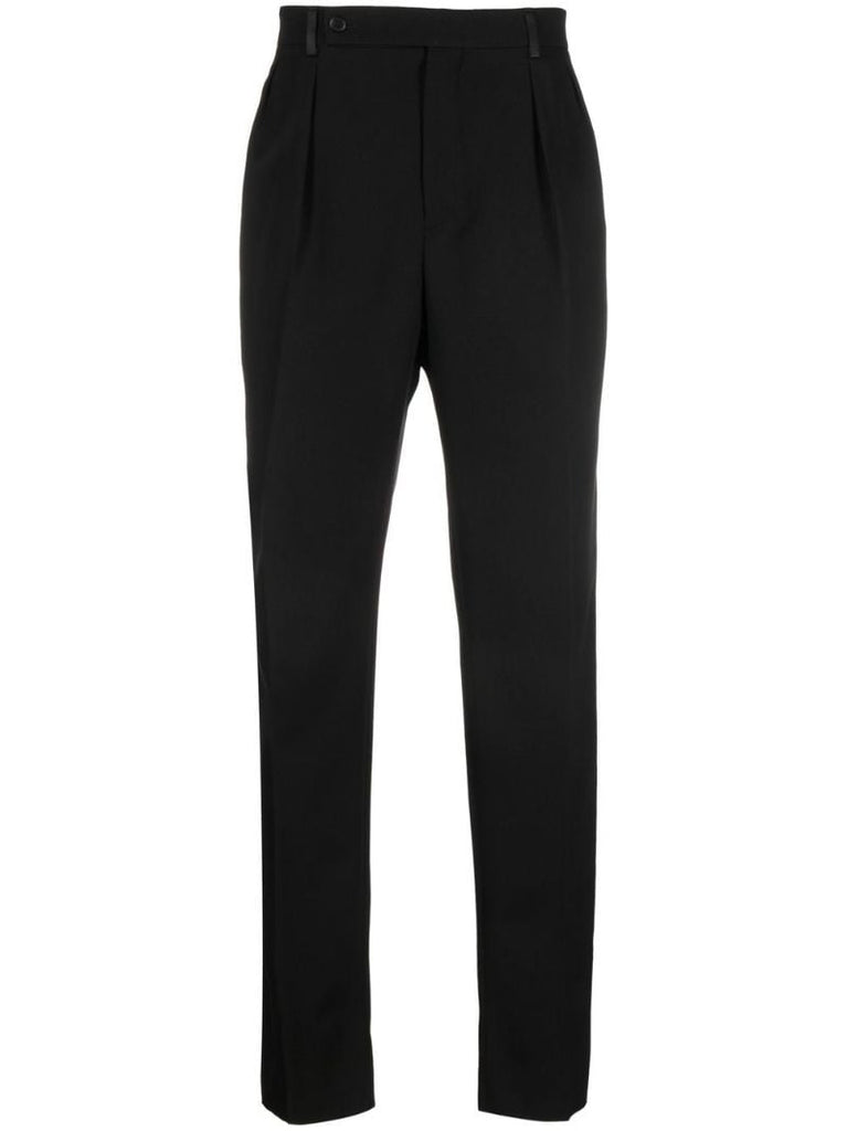 Black Straight-leg Wool Trousers