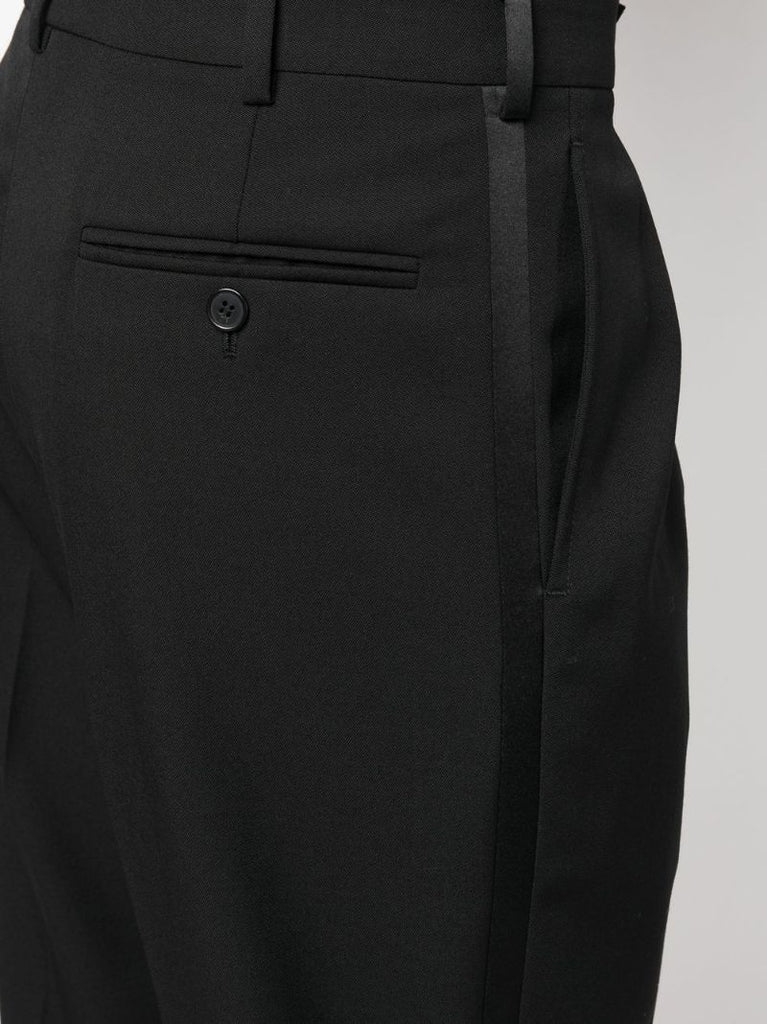 Black Straight-leg Wool Trousers