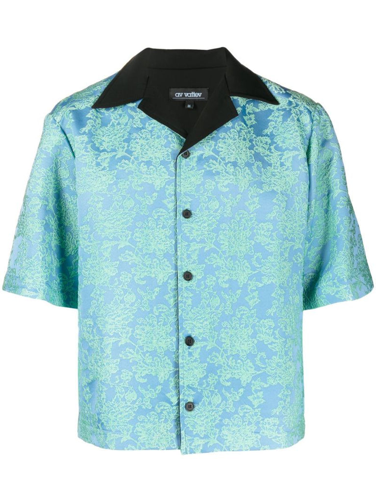 Blue Revere Notched Collar Shirt