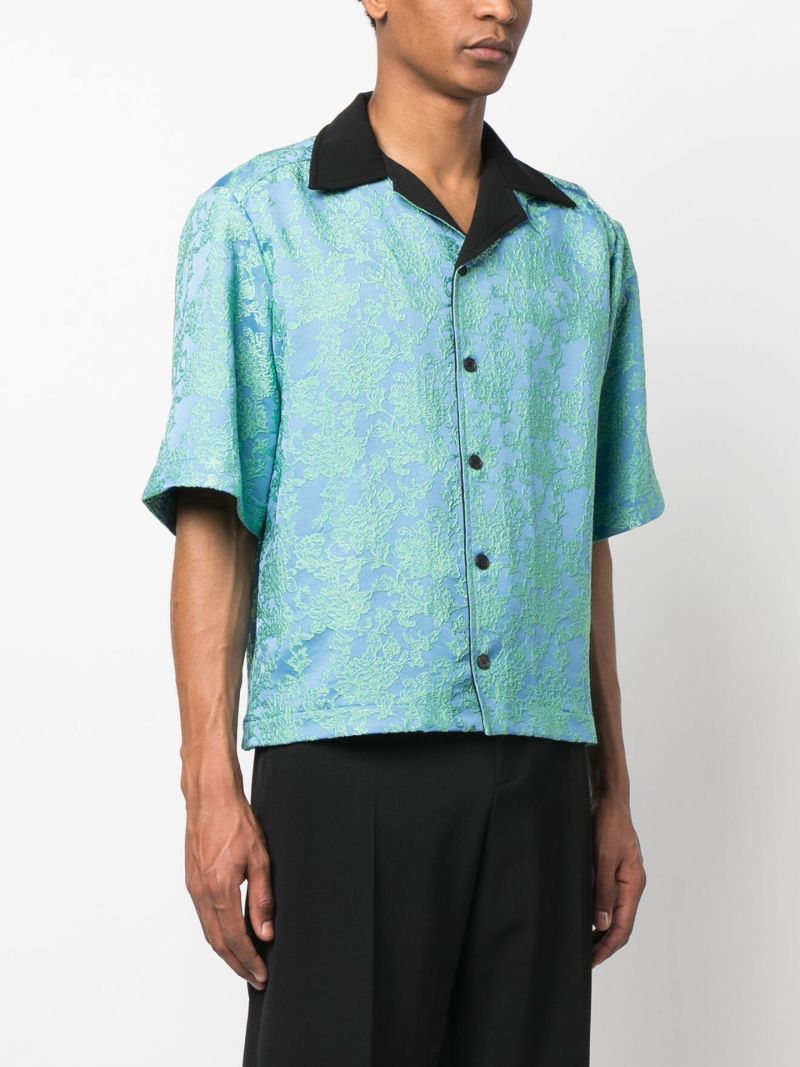 Blue Revere Notched Collar Shirt