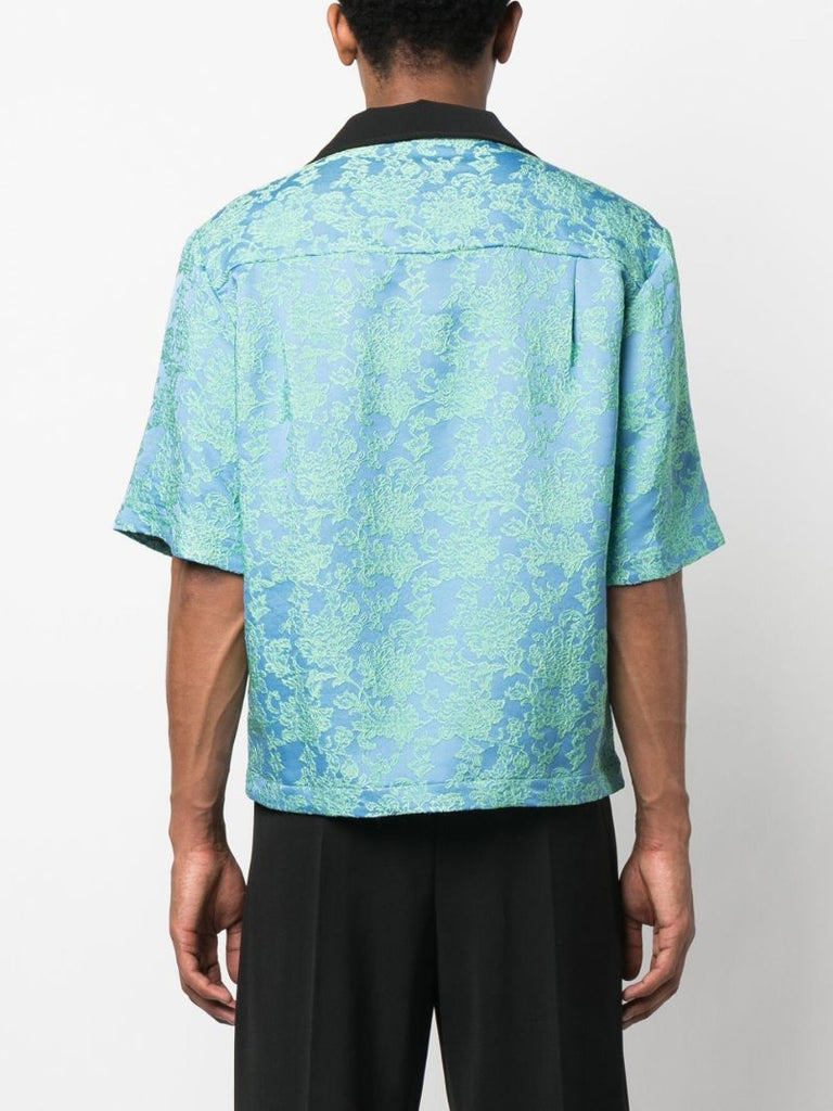 Blue Revere Notched Collar Shirt
