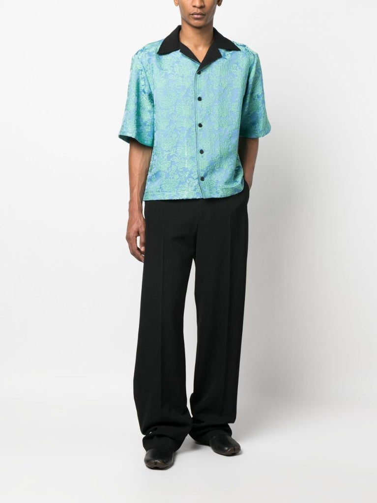 Blue Revere Notched Collar Shirt