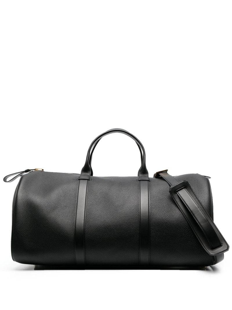 Black Leather Holdall Bag