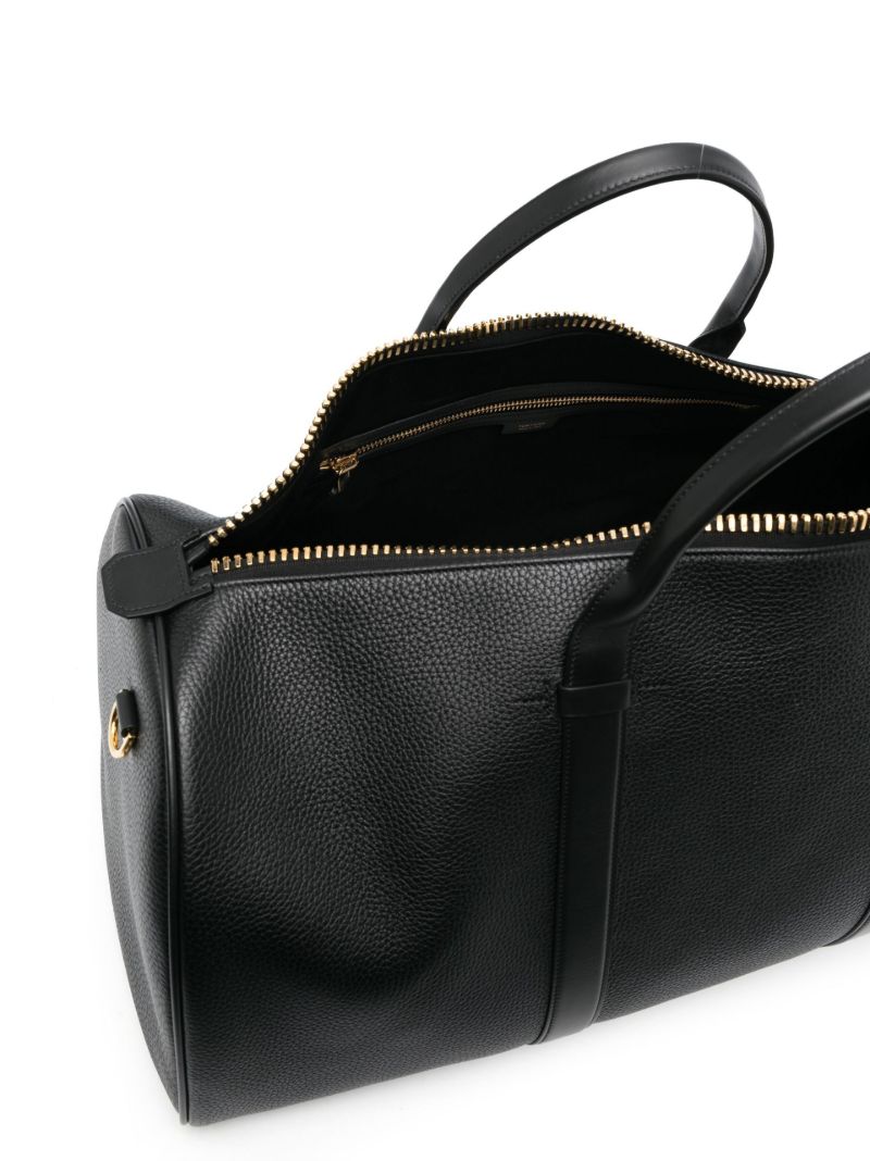 Black Leather Holdall Bag