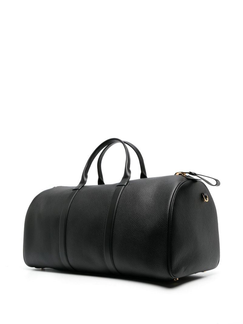 Black Leather Holdall Bag