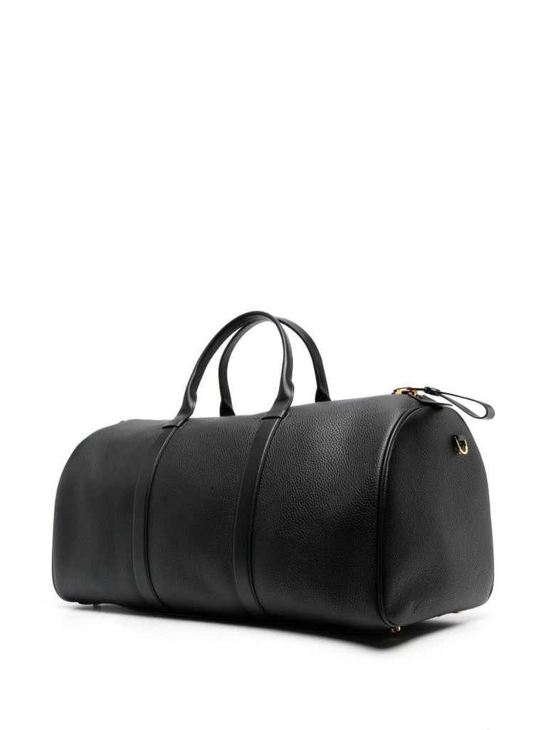 Black Leather Holdall Bag