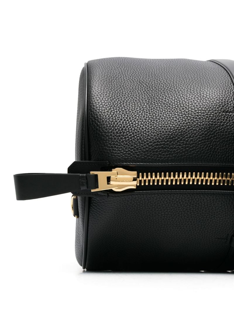 Black Leather Holdall Bag