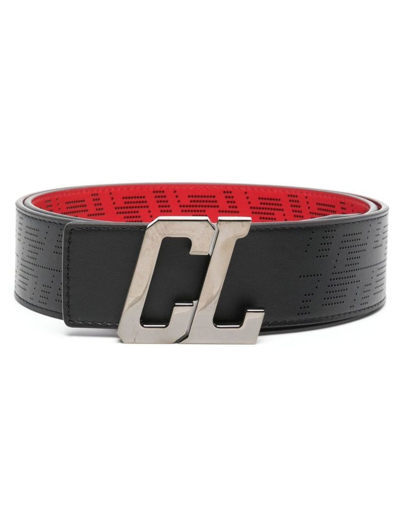 Black Happy Rui Perforated Leather Belt