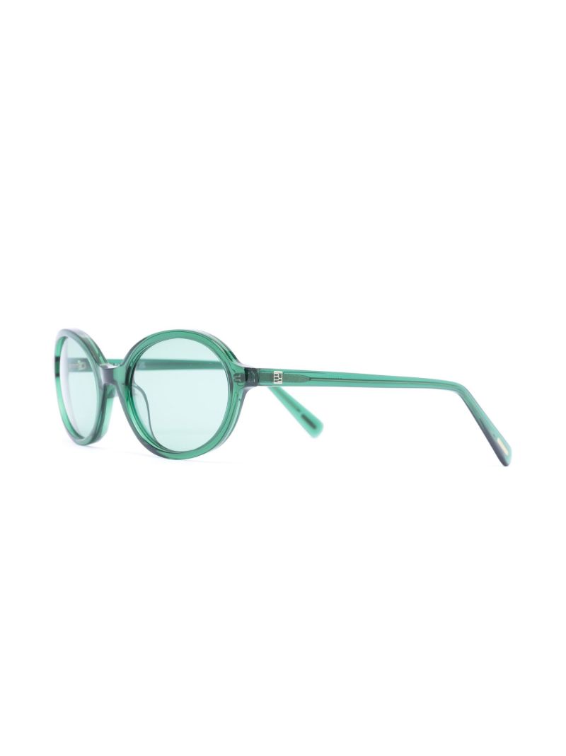 Green Velvet Round-frame Sunglasses