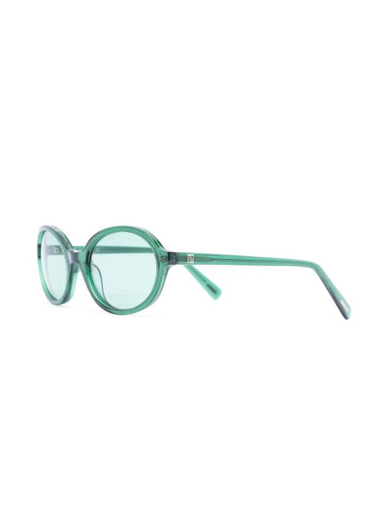 Green Velvet Round-frame Sunglasses