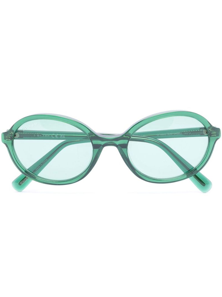 Green Velvet Round-frame Sunglasses