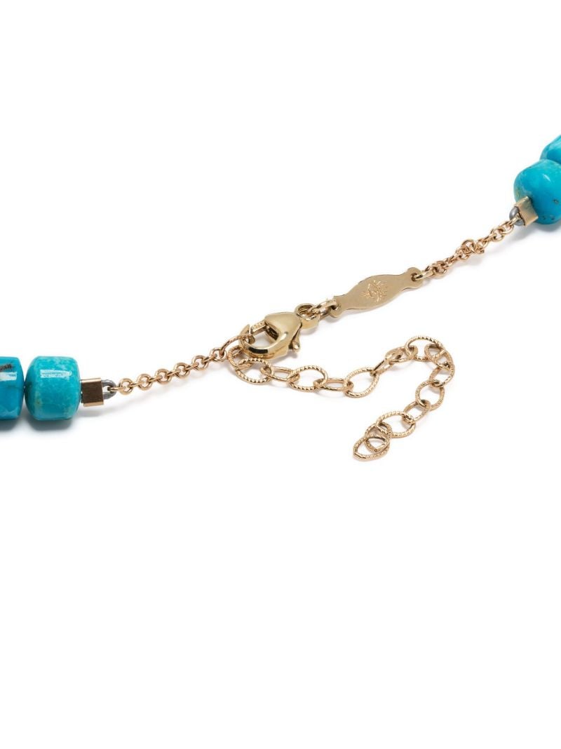 14k Yellow Gold Eye Diamond Beaded Necklace
