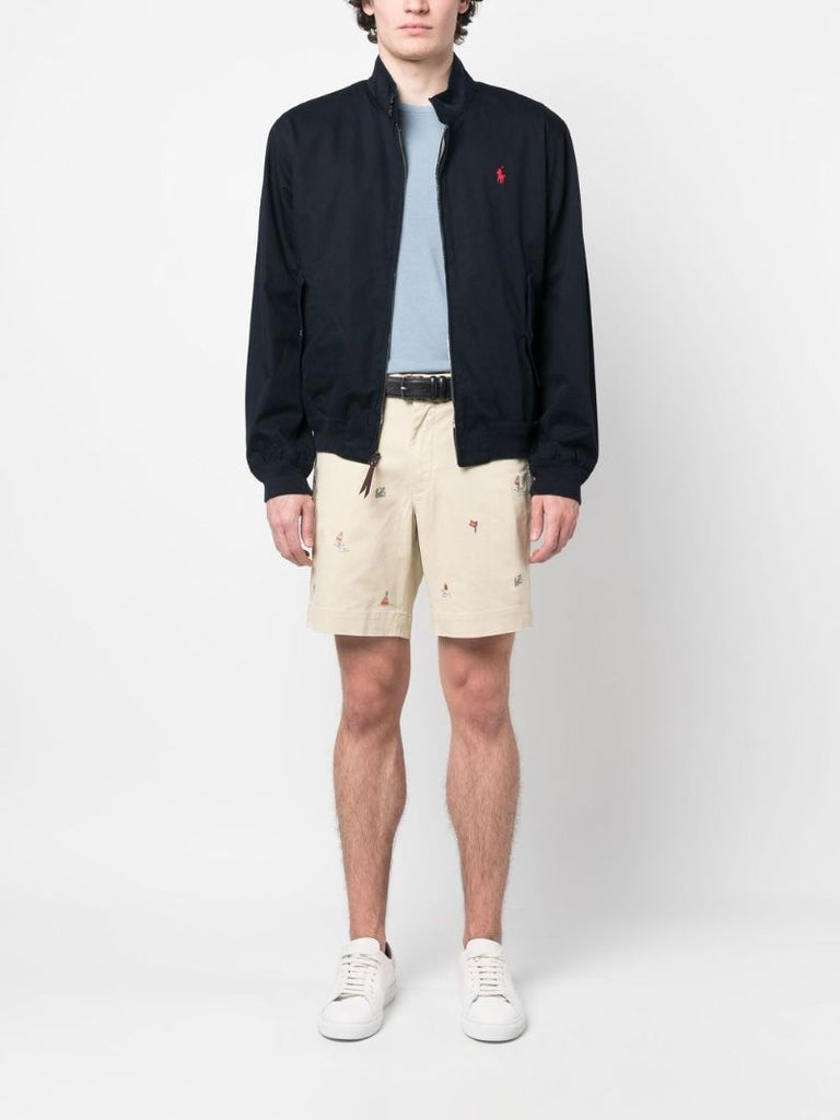 Blue Polo Pony Cotton Bomber Jacket