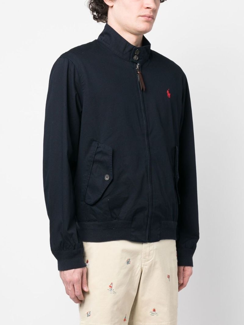 Blue Polo Pony Cotton Bomber Jacket