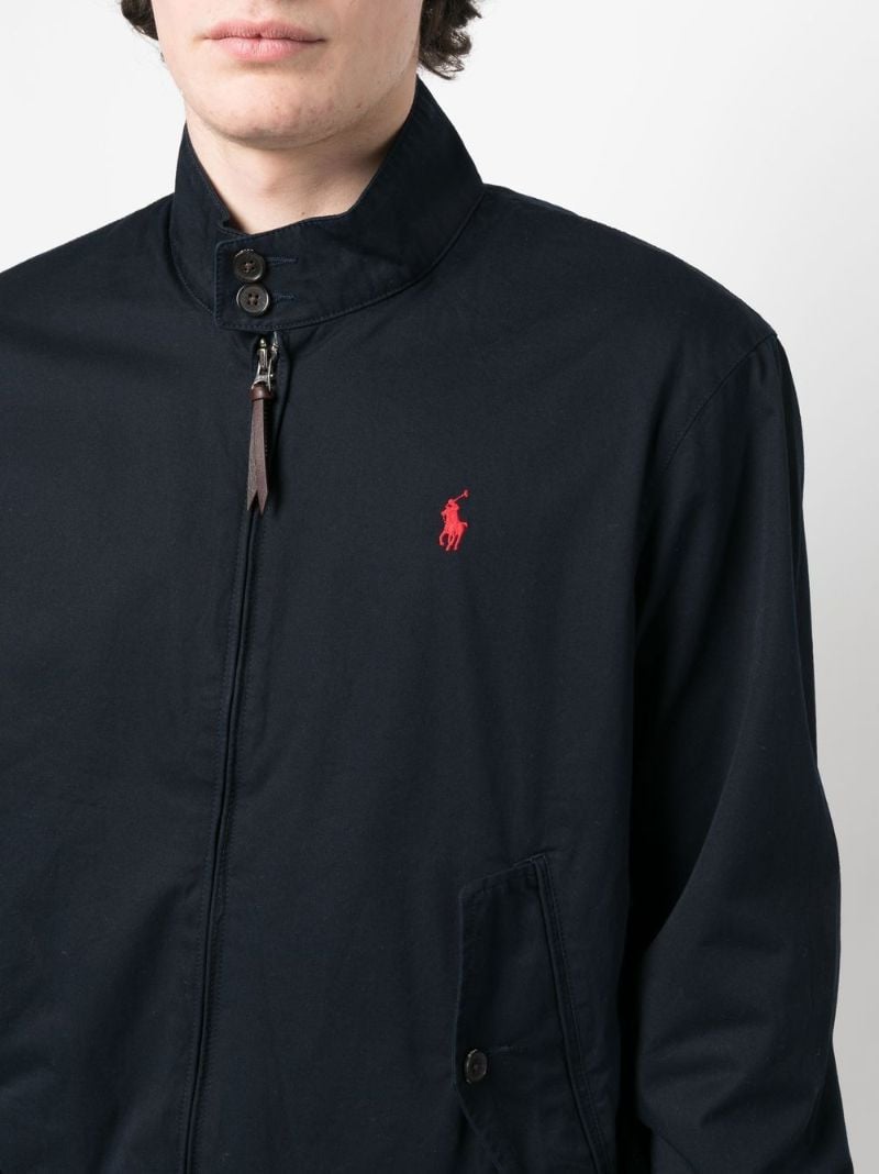 Blue Polo Pony Cotton Bomber Jacket