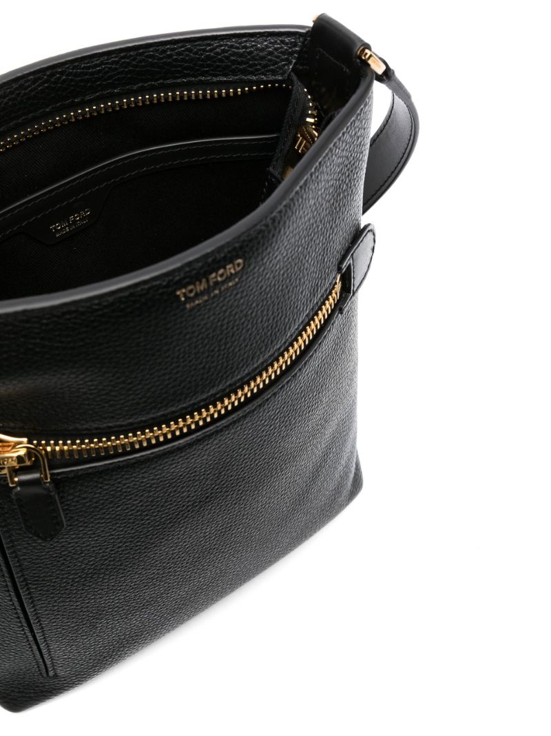 Black Leather Messenger Bag