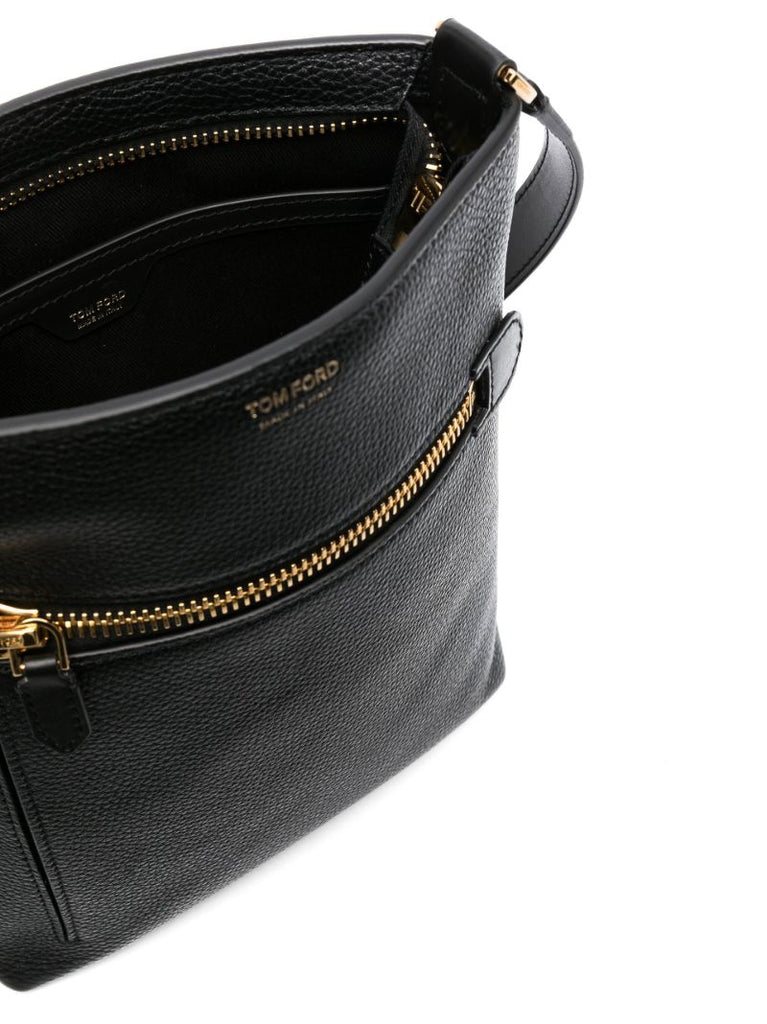 Black Leather Messenger Bag
