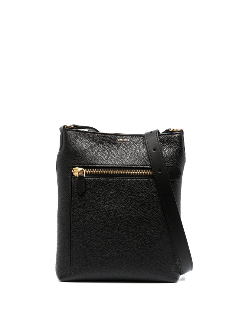 Black Leather Messenger Bag