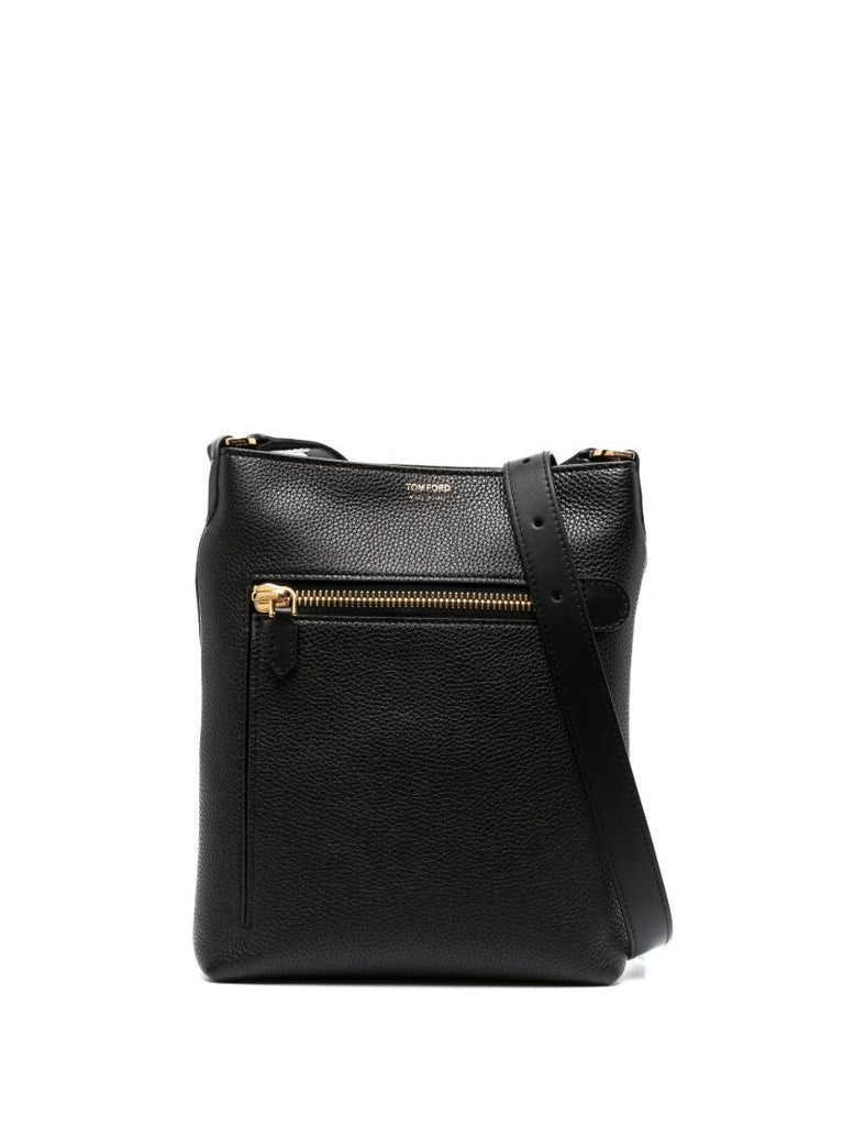 Black Leather Messenger Bag