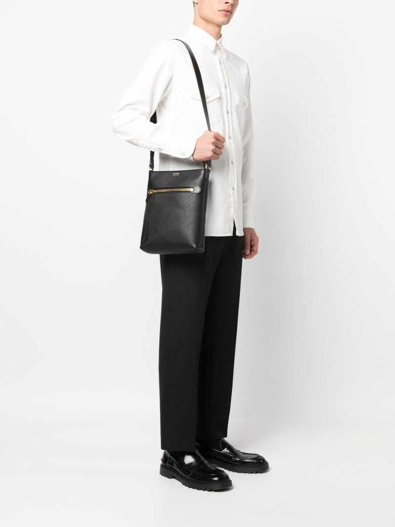Black Leather Messenger Bag