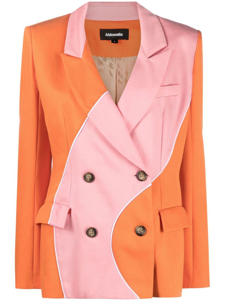 Orange Madhu Double Breasted Blazer