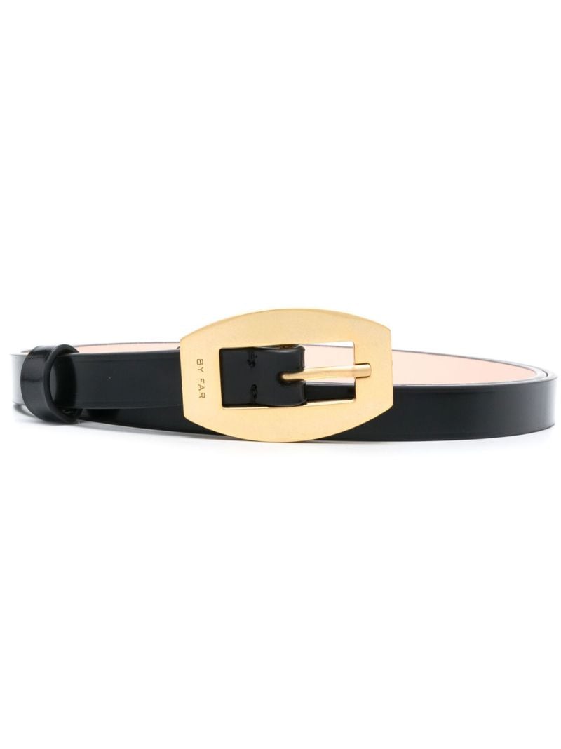 Black Block Leather Belt