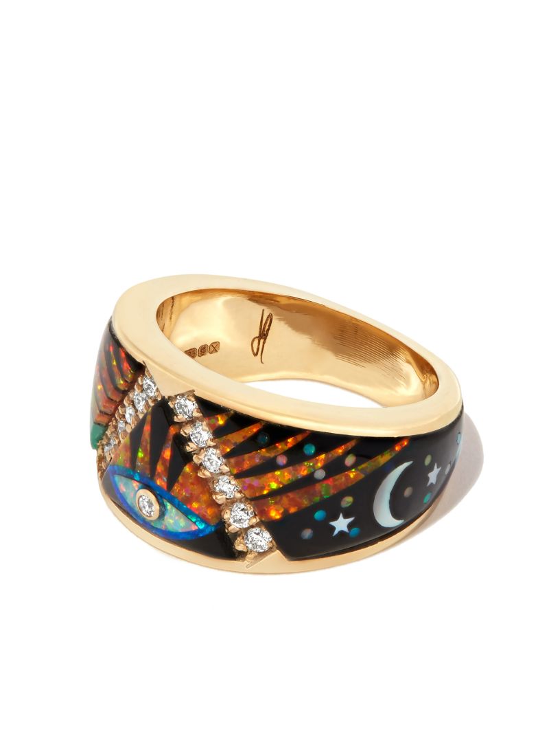 14k Yellow Gold Diamond Galaxy Ring