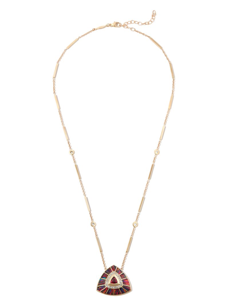 14k Yellow Gold Diamond Tourmaline Necklace