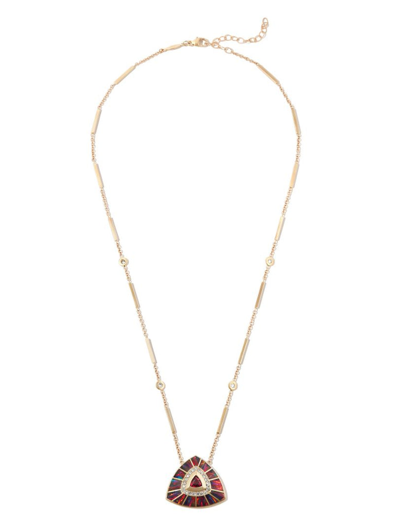 14k Yellow Gold Diamond Tourmaline Necklace