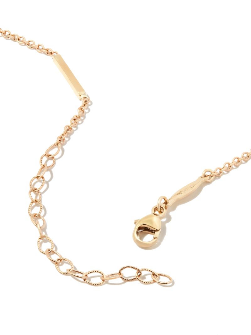 14k Yellow Gold Diamond Tourmaline Necklace