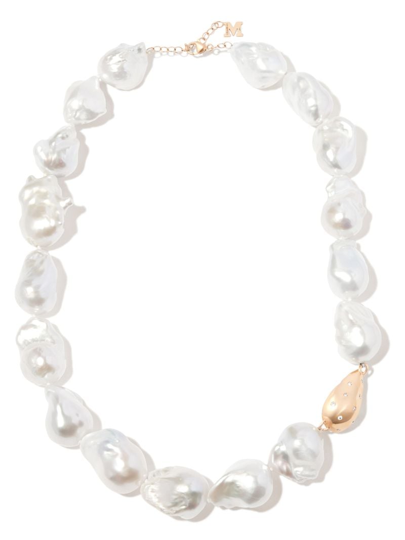 14k Yellow Gold Pearl Necklace