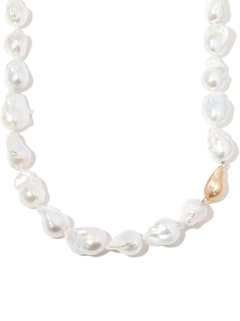 14k Yellow Gold Pearl Necklace