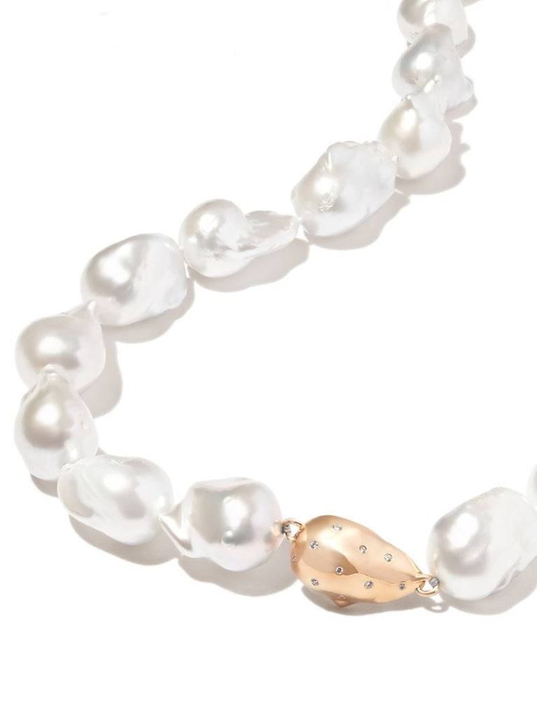 14k Yellow Gold Pearl Necklace