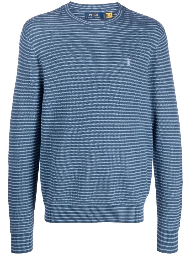 Blue Polo Pony Striped Sweater