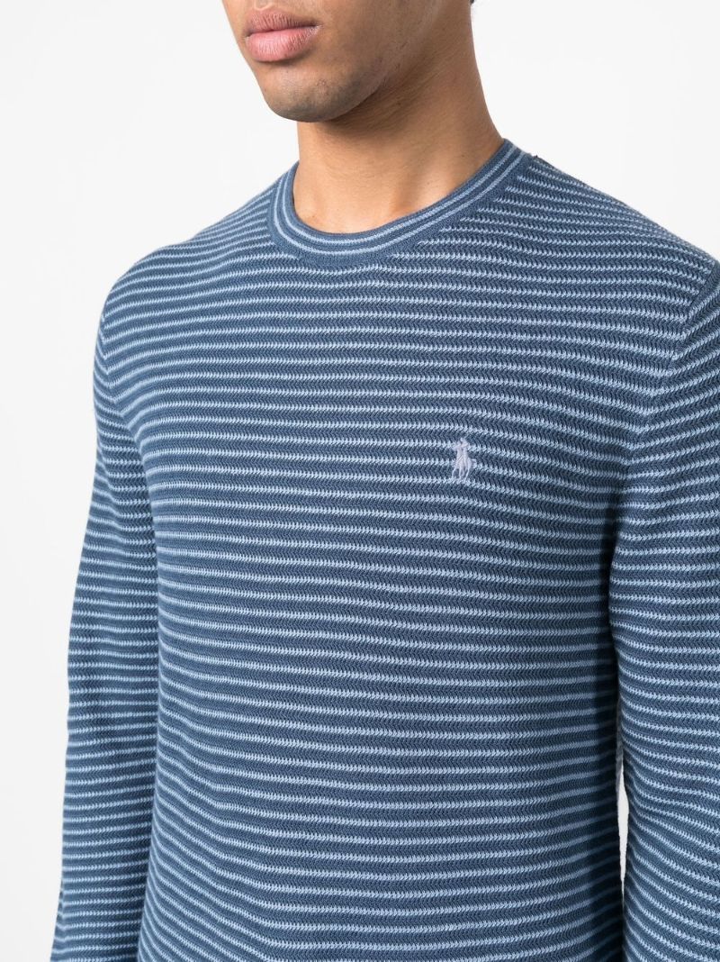 Blue Polo Pony Striped Sweater
