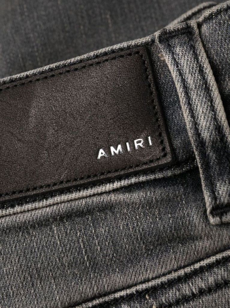 Grey Mx1 Ultra Suede Distressed Skinny Jeans