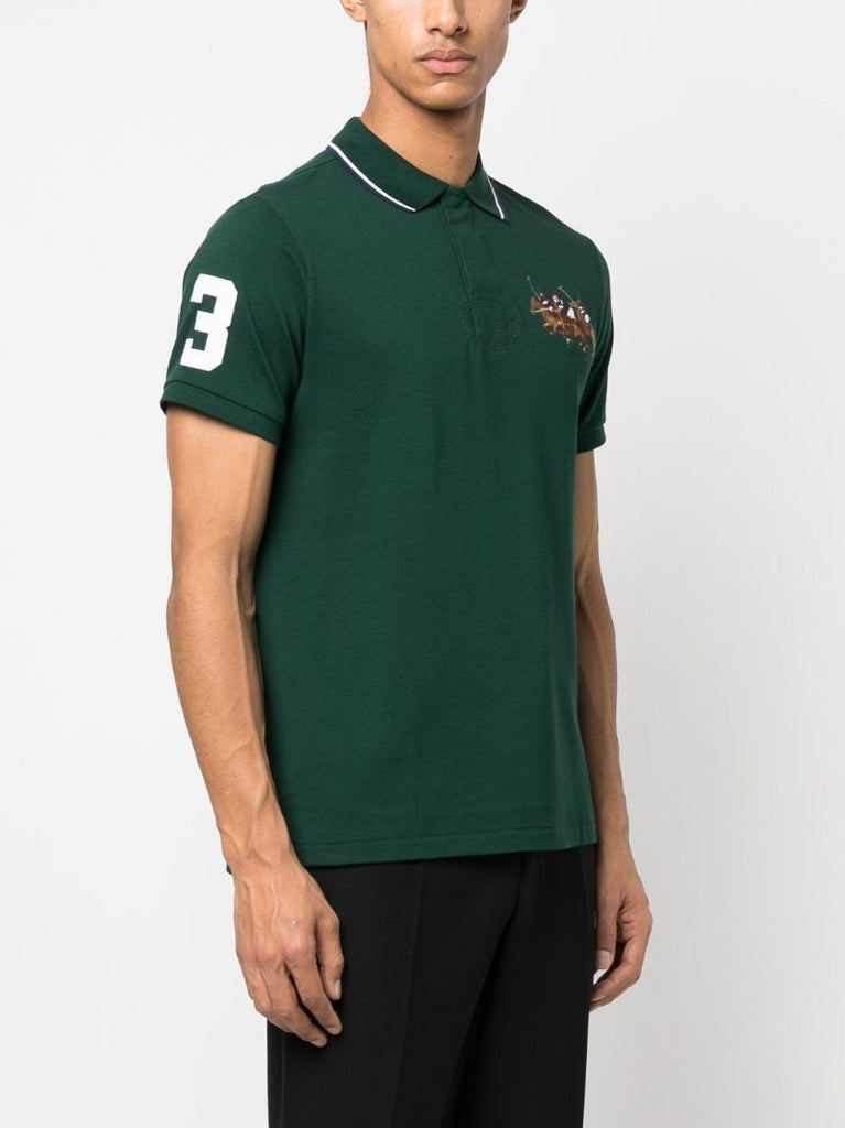 Green Triple-pony Cotton Polo Shirt