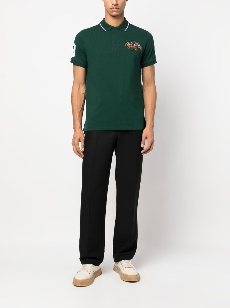 Green Triple-pony Cotton Polo Shirt