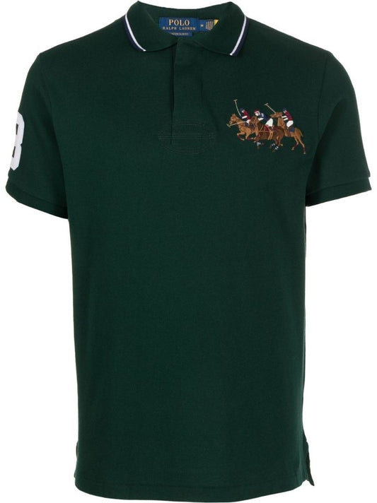 Green Triple-pony Cotton Polo Shirt