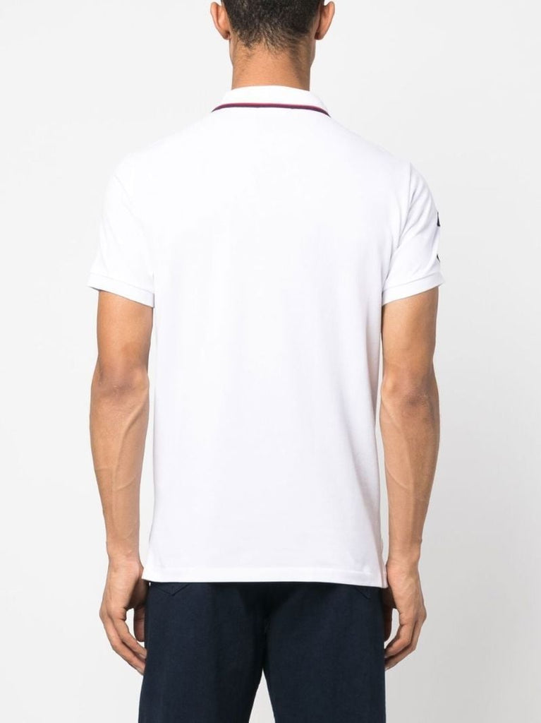 White Triple-pony Cotton Polo Shirt