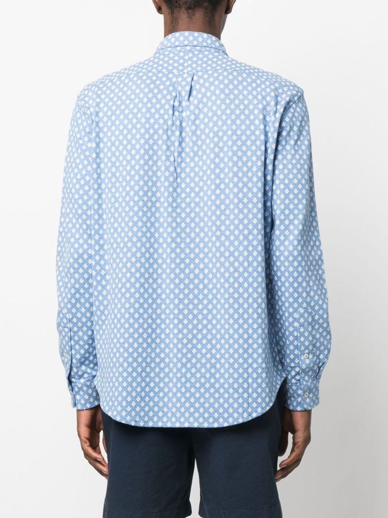 Blue Featherweight Cotton Mesh Shirt