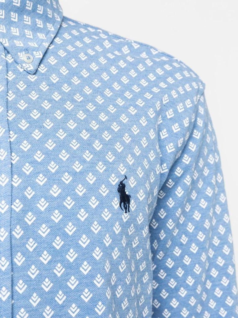 Blue Featherweight Cotton Mesh Shirt